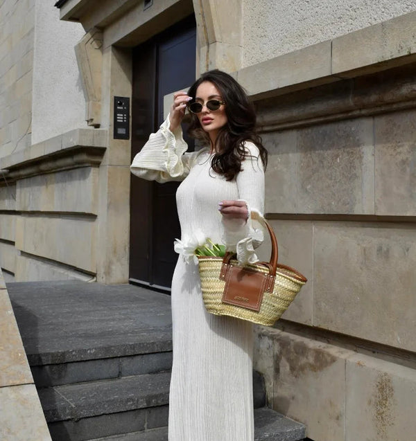 Robe maxi fluide plissée élégante