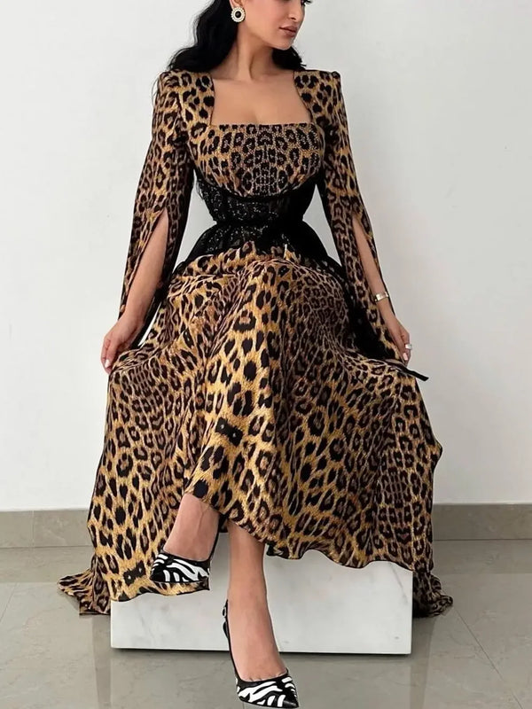 Robe de soirée léopard chic